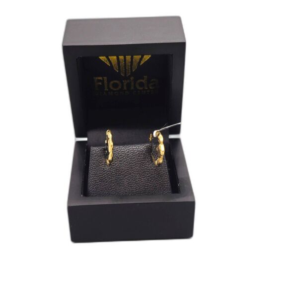 14KT YELLOW GOLD 1.30G CLADAGAH HOOP EARRING SET (149776-3)